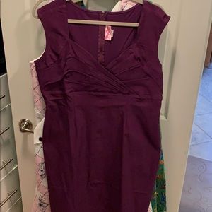 Pinup girl clothing purple wiggle dress 3X